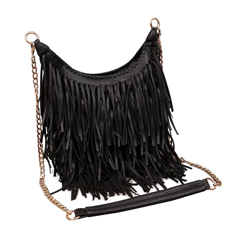 Lanpet Women Fringe Tassel Cross Body Bag Leisure Shoulder Bag - Image 2